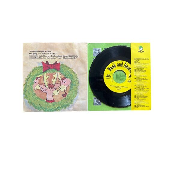 Vtg 1997 Christmas Peter Pan Richard The Sharp Eared Reindeer Book Record 45rpm - Picture 5 of 9